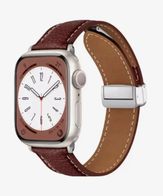 Leather Magnetic Buckle Hublot Strap for Apple Watch Series