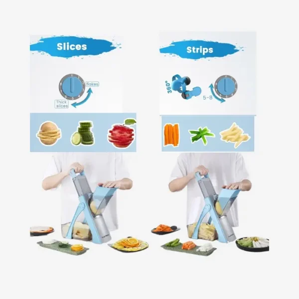 SUPMAKIN Upgrade Safe Mandoline Slicer Plus Kitchen Chopper Blue 2024 - Image 7