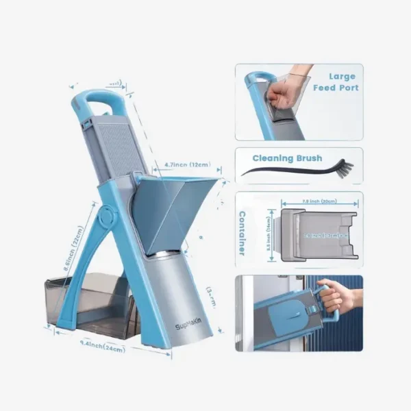 SUPMAKIN Upgrade Safe Mandoline Slicer Plus Kitchen Chopper Blue 2024 - Image 4