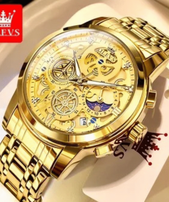 OLEVS 9947 Men’s Multifunctional Hollow Quartz Watch – Elegance & Precision